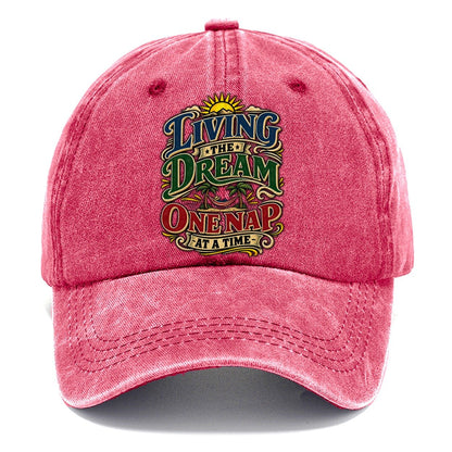 Living The Dream One Nap At A Time Retired Living Classic Cap – Pomegranate Blush