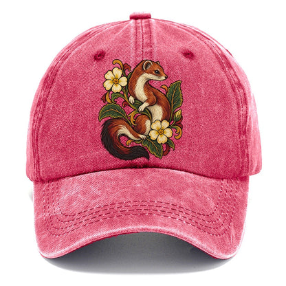 British Stoat And Primrose Uk Culture Heritage Classic Cap – Pomegranate Blush