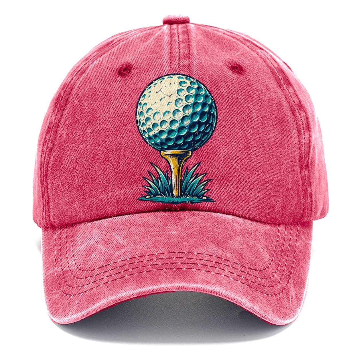 Tee And Ball Mark Golf Life Classic Cap – Pomegranate Blush