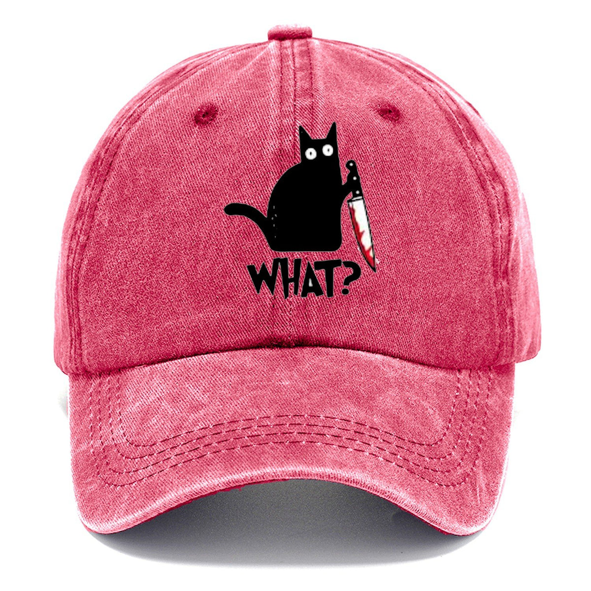 Black Cat What? Classic Cap – Pomegranate Blush