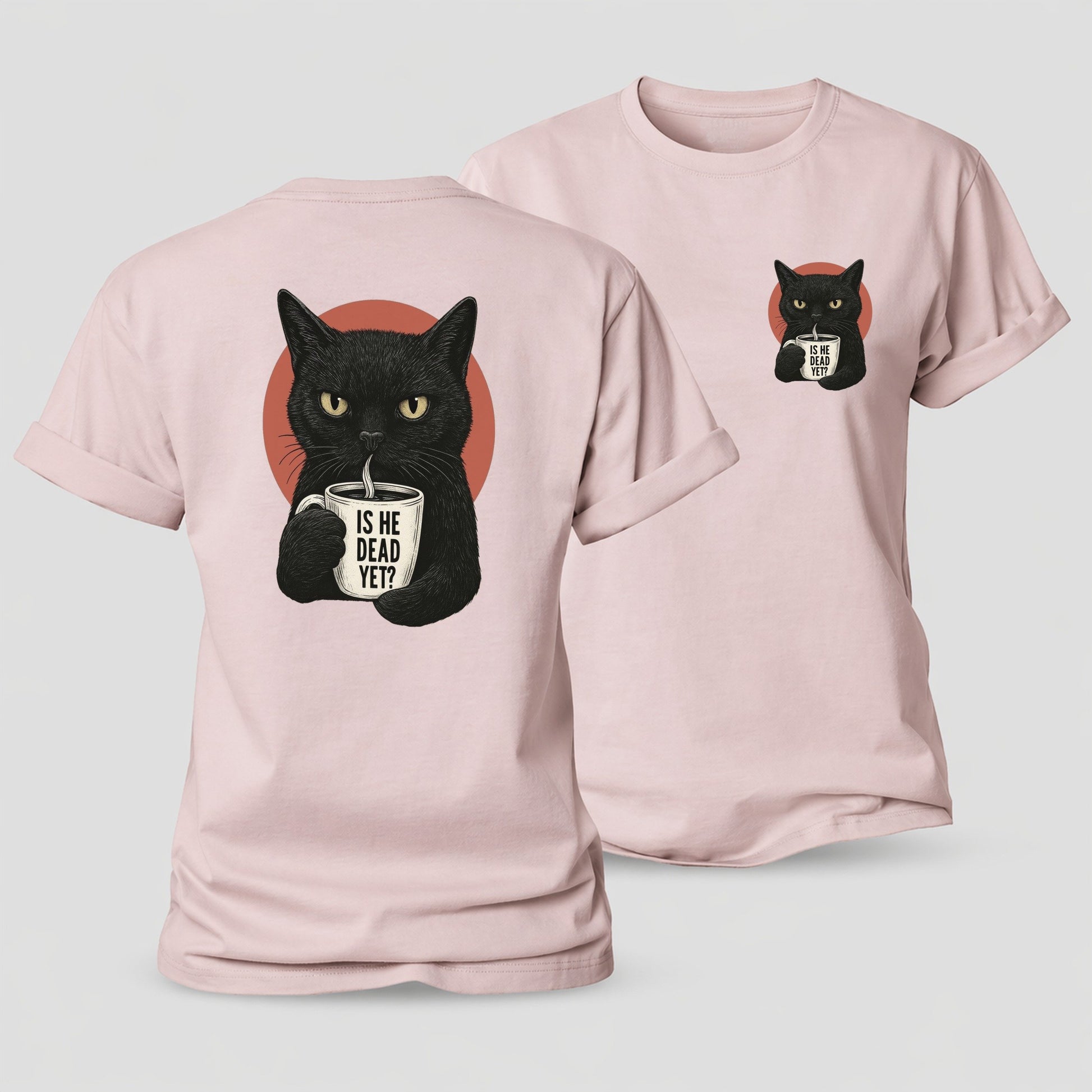 Is He Dead Yet Cat Women's Cotton T-Shirt – Pink
