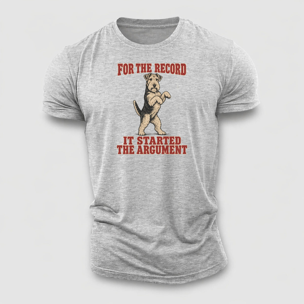 Welsh Terrier Dog Declarations Cotton T-Shirt – Sport Grey