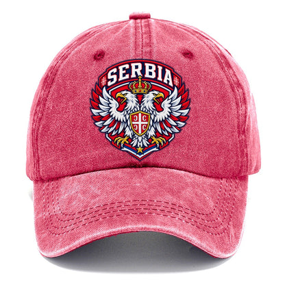 Serbia Retro Badge Country Logos Classic Cap – Pomegranate Blush