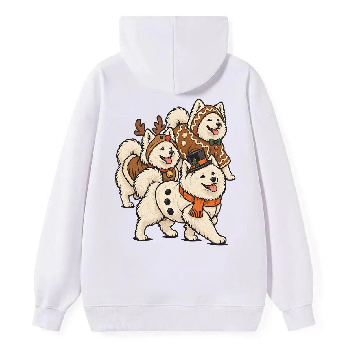 3 Samoyeds In Halloween Costumes Hdp 36 Parade Lineup Halloween Dog Parade Classic Pullover Hoodie – White