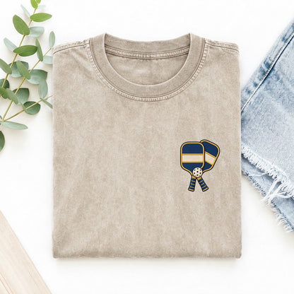 Pickleball Paddles Symbol Emblems Left Chest Vintage T-shirt – Off White