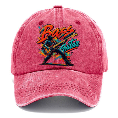 Bass Guitar Wordmark Music Instruments Classic Cap – Pomegranate Blush