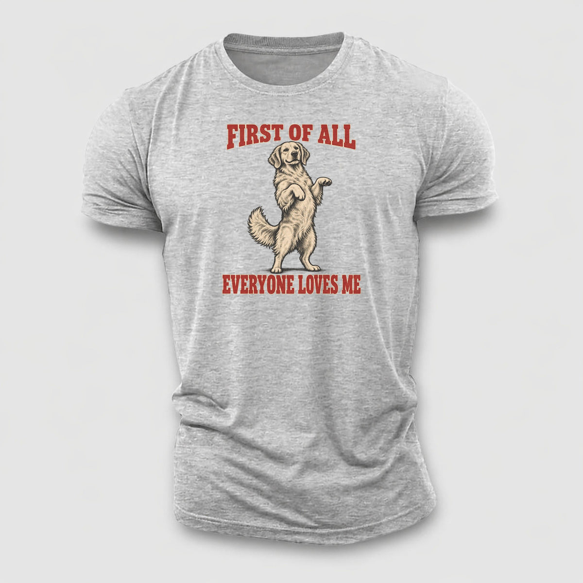 Golden Retriever Dog Declarations Cotton T-Shirt – Sport Grey