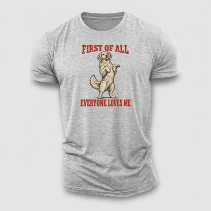 Golden Retriever Dog Declarations Cotton T-Shirt – Sport Grey
