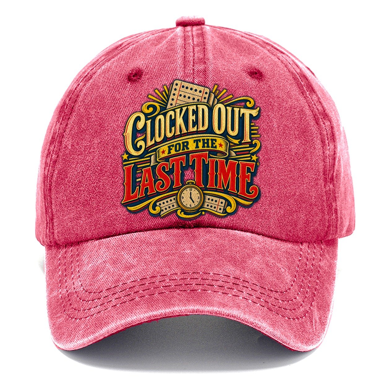 Clocked Out For The Last Time Retired Living Classic Cap – Pomegranate Blush