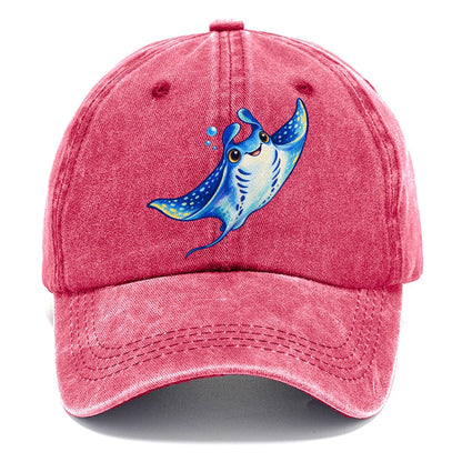 Manta Ray Upward Glide Sea Sprite Classic Cap – Pomegranate Blush