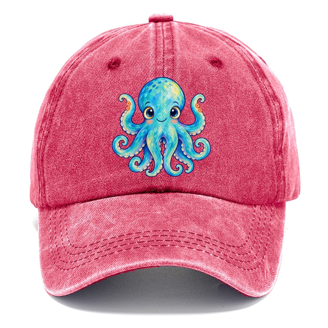 Octopus Curious Wave Sea Sprite Classic Cap – Pomegranate Blush