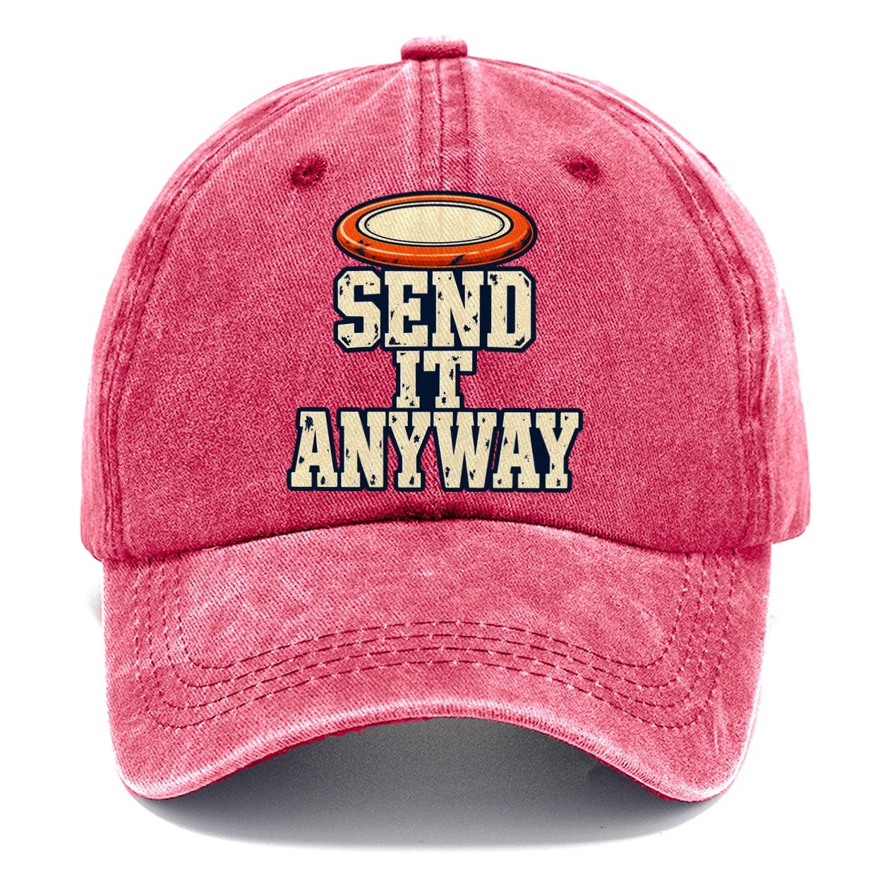 Send It Anyway Disc Golf Classic Cap – Pomegranate Blush