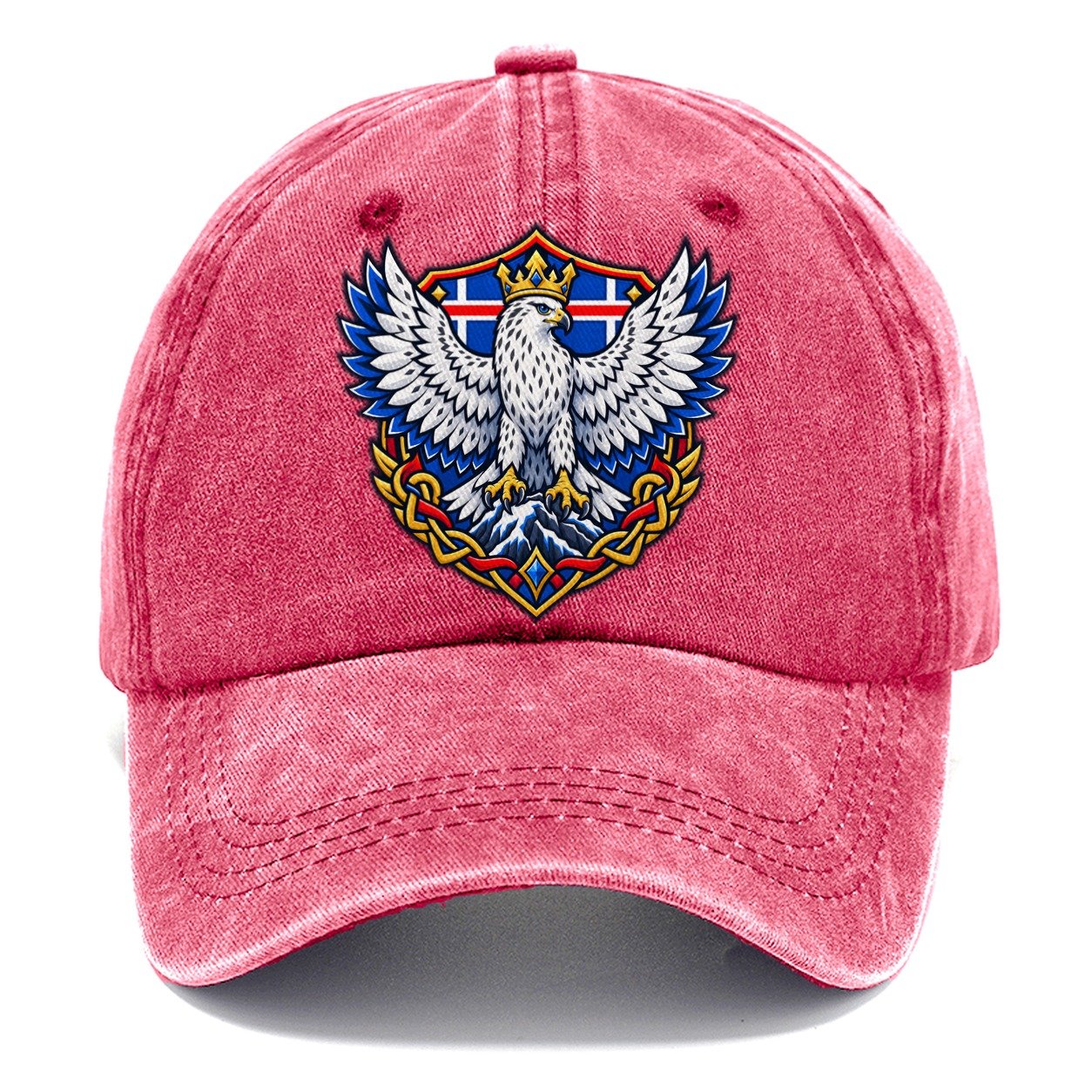Iceland Heraldic Crest Country Logos Classic Cap – Pomegranate Blush