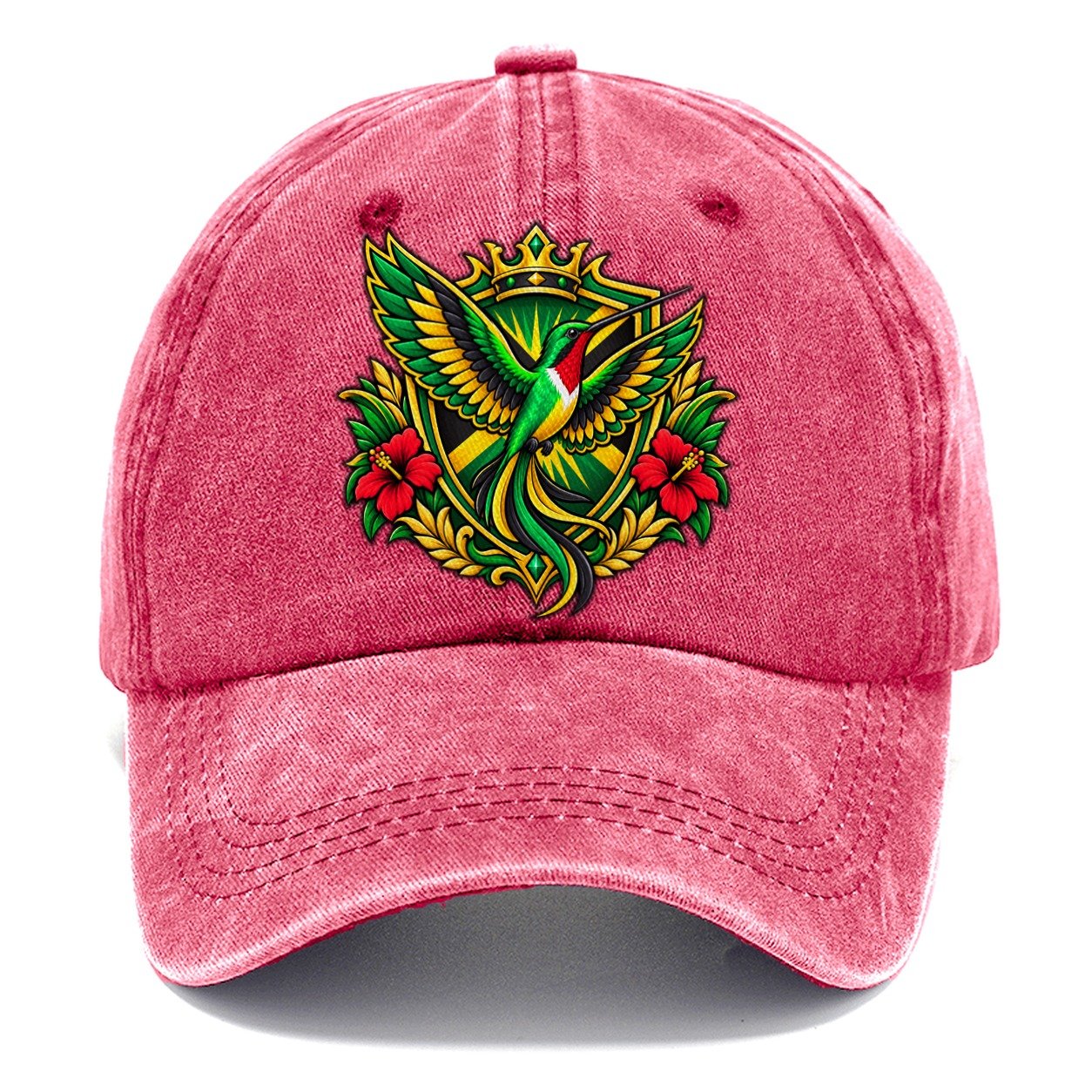 Jamaica Heraldic Crest Country Logos Classic Cap – Pomegranate Blush