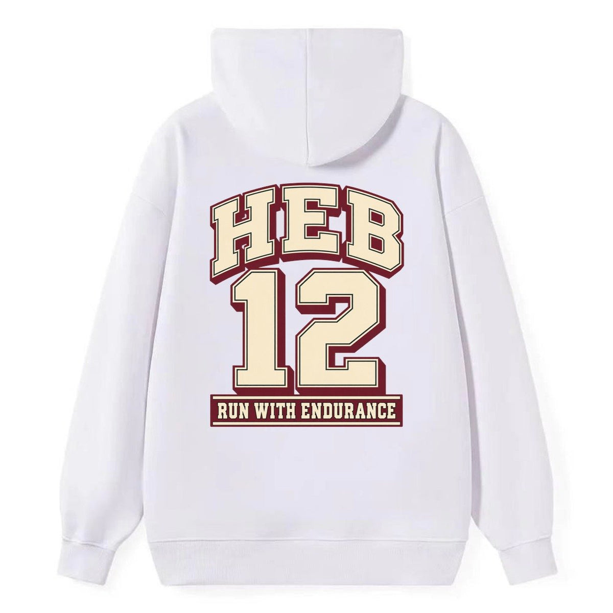 Hebrews 12 Varsity Chapel Varsity Classic Pullover Hoodie – White