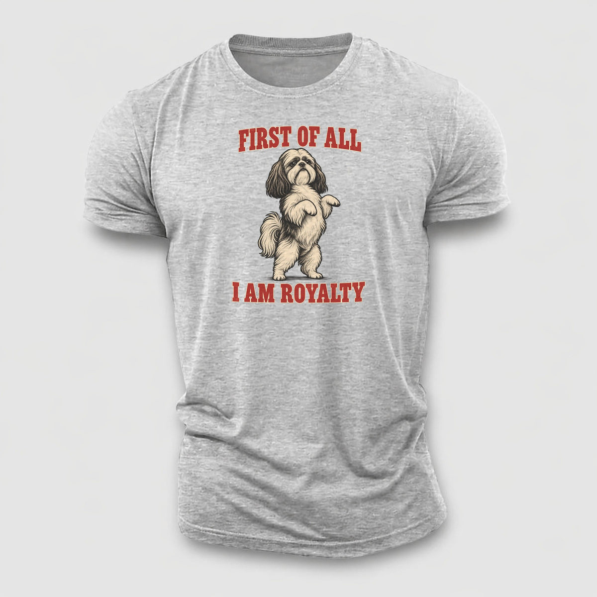 Shih Tzu Dog Declarations Cotton T-Shirt – Sport Grey