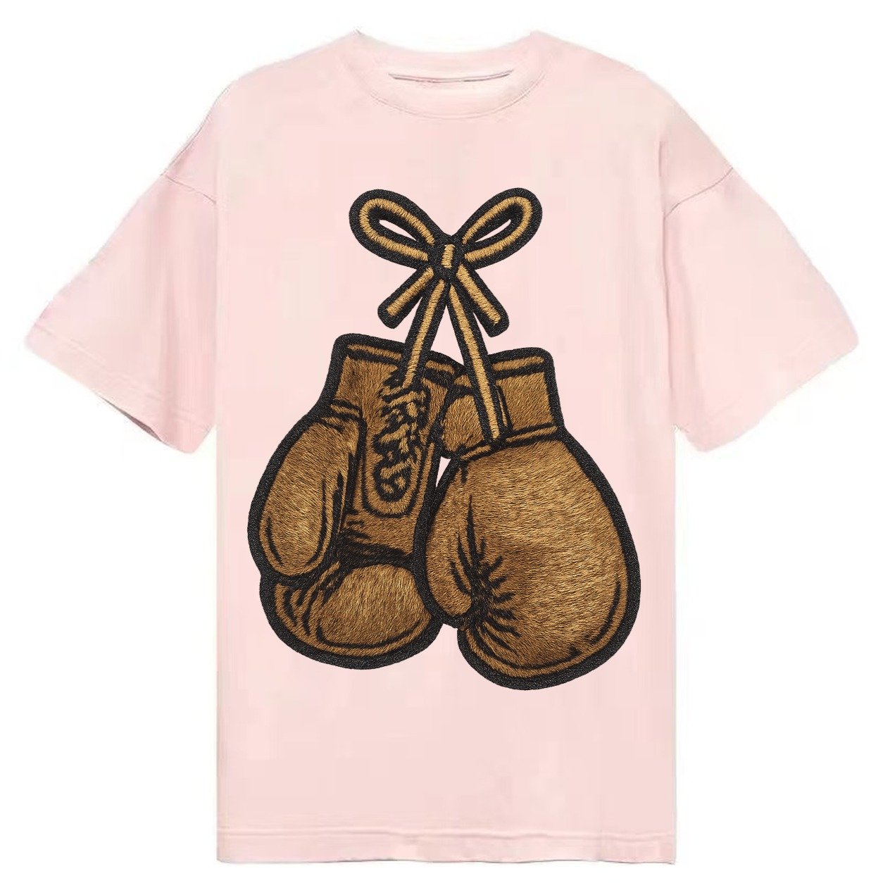 Boxing Gloves Vintage Leather Boxing Gloves With Laces Cross Classic T-shirt – Pink