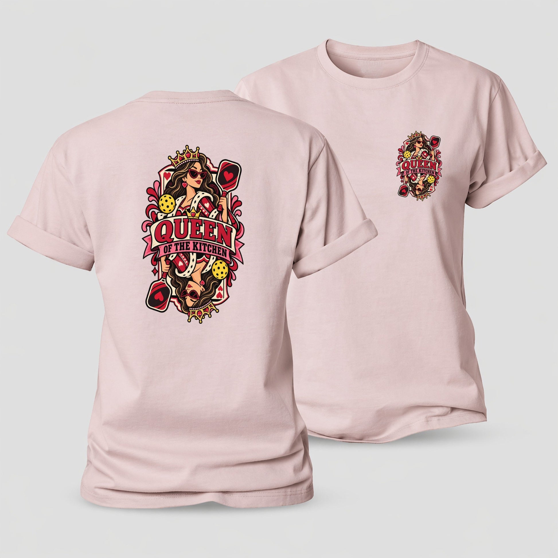 Queen Of The Kitchen Pickleball Life Women's Cotton T-Shirt – Pink