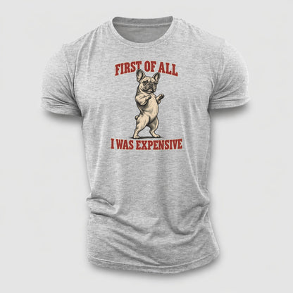 French Bulldog Dog Declarations Cotton T-Shirt – Sport Grey