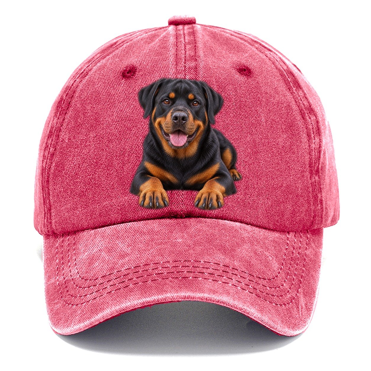 Rottweiler Lying Down Top Breeds Classic Cap – Pomegranate Blush