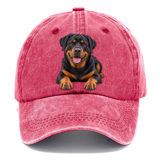 Rottweiler Lying Down Top Breeds Classic Cap – Pomegranate Blush