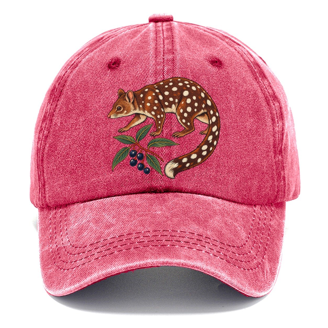 Spotted Tail Quoll And Mountain Pepper Berries Australia Cultural Icons Classic Cap – Pomegranate Blush