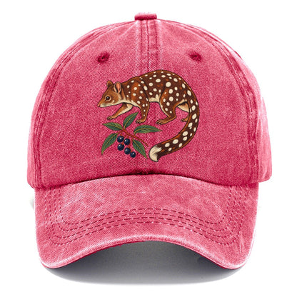 Spotted Tail Quoll And Mountain Pepper Berries Australia Cultural Icons Classic Cap – Pomegranate Blush