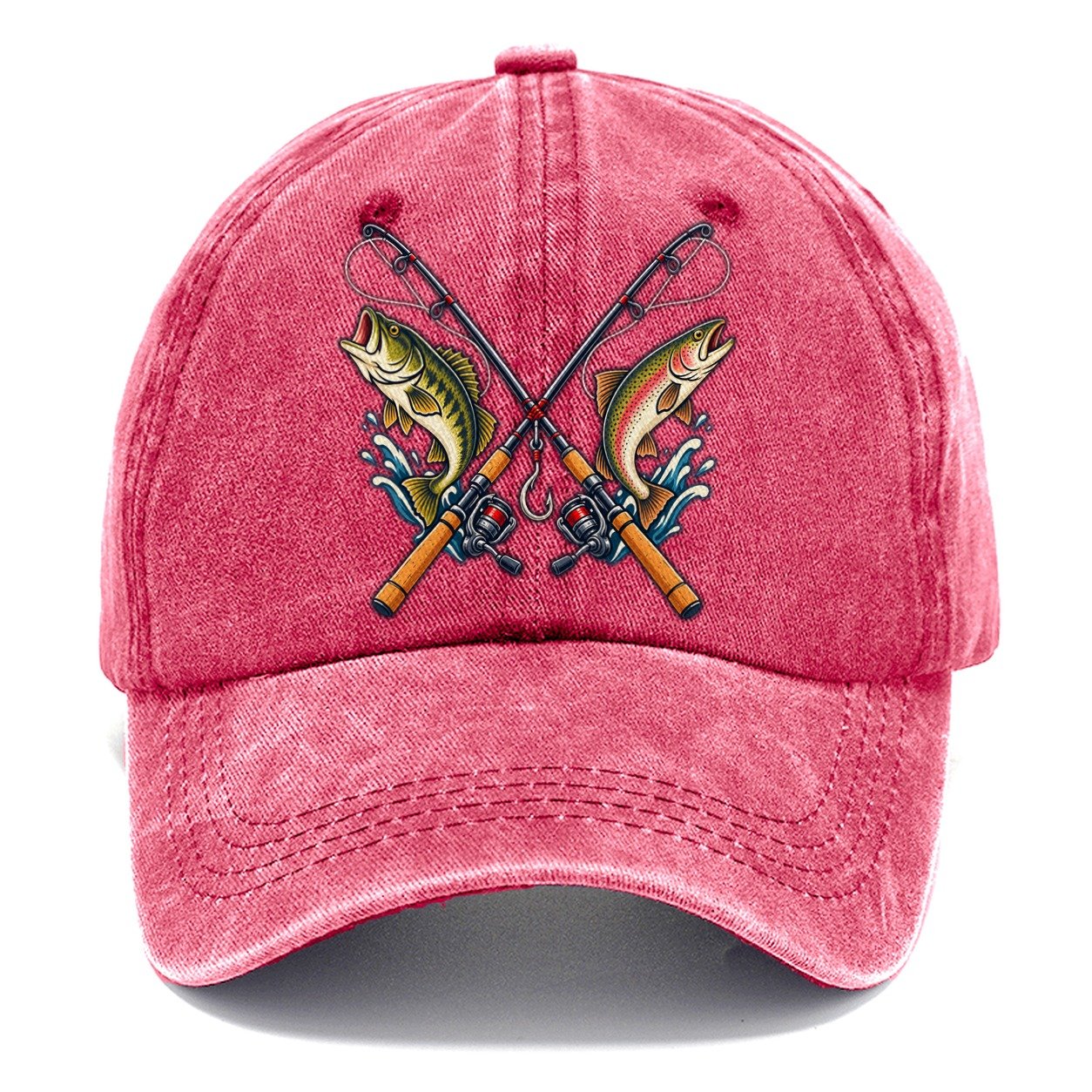 Crossed Rods Fishing Elegant Classic Cap – Pomegranate Blush