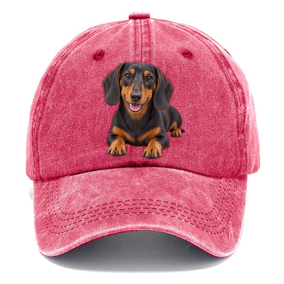 Dachshund Lying Down Top Breeds Classic Cap – Pomegranate Blush