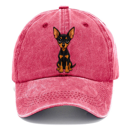 Miniature Pinscher Sitting Sweetheart Classic Cap – Pomegranate Blush