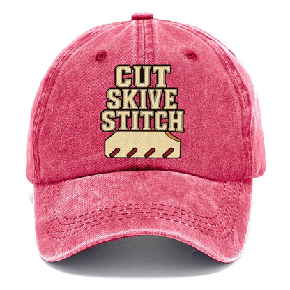 Cut Skive Stitch Leathercraft Classic Cap – Pomegranate Blush