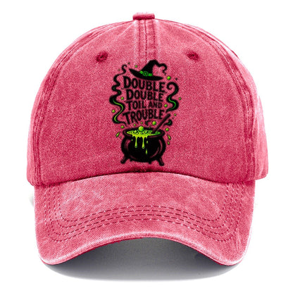 Double Double Toil And Trouble Slogan Witch Magic Classic Cap – Pomegranate Blush
