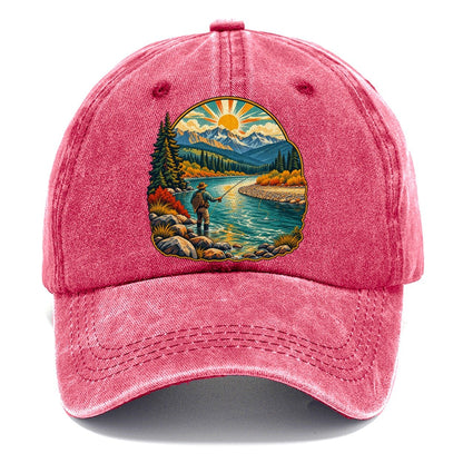 River Bend Fly Water Fishing Club Classic Cap – Pomegranate Blush