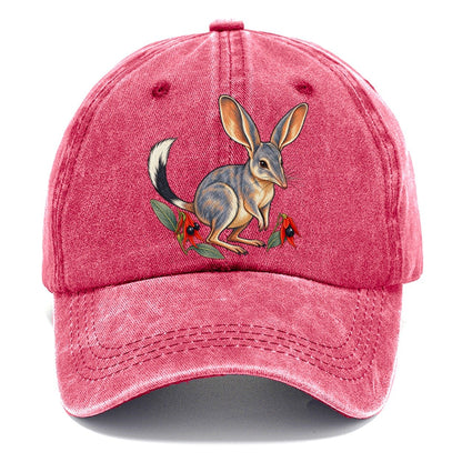 Greater Bilby And Sturt Desert Pea Australia Cultural Icons Classic Cap – Pomegranate Blush