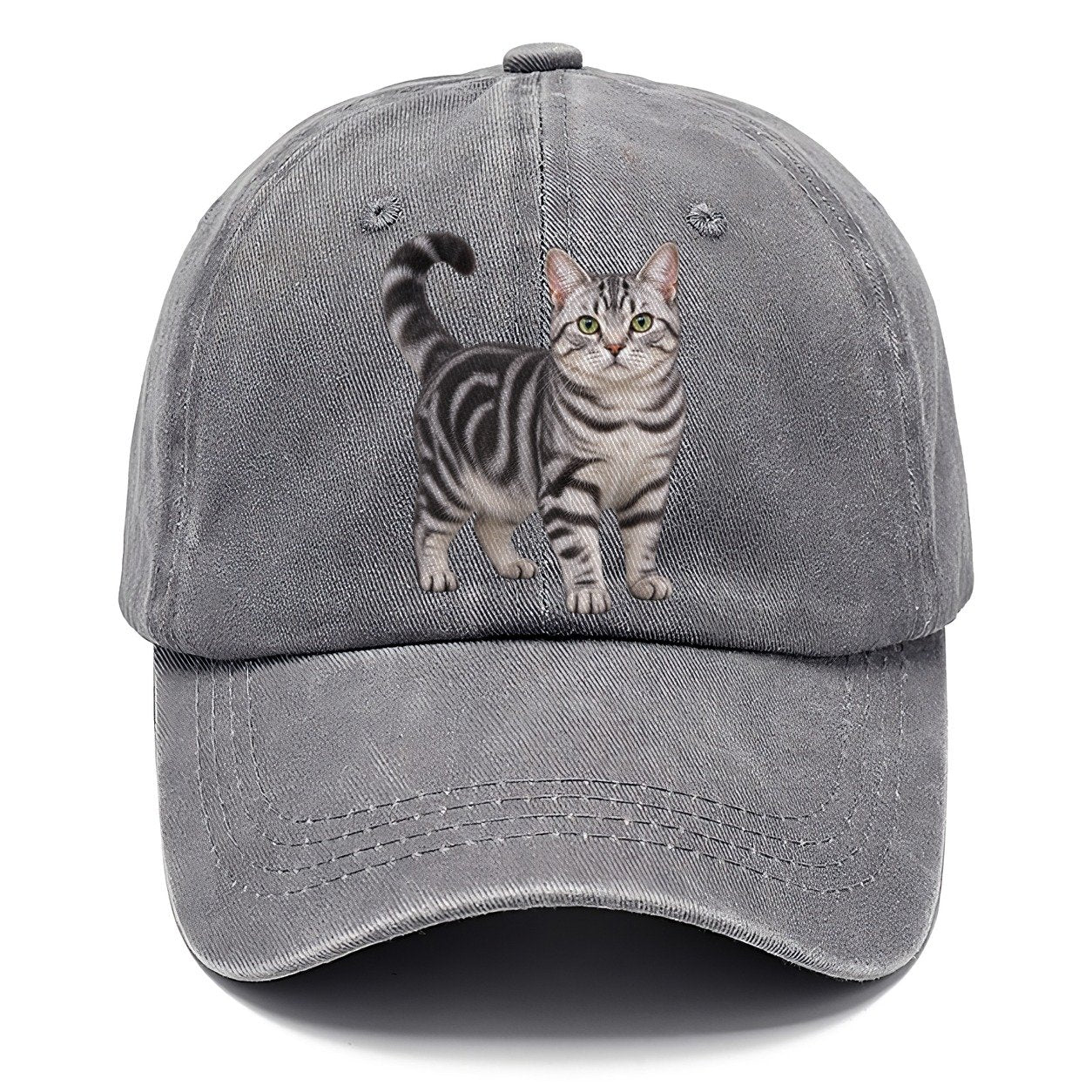 American Shorthair Standing Three Quarter Realistic Cat Portrait Classic Cap – Urban Haze