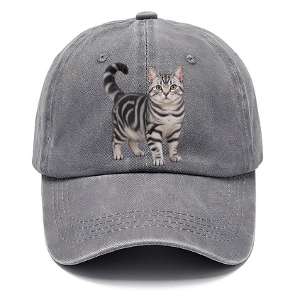 American Shorthair Standing Three Quarter Realistic Cat Portrait Classic Cap – Urban Haze