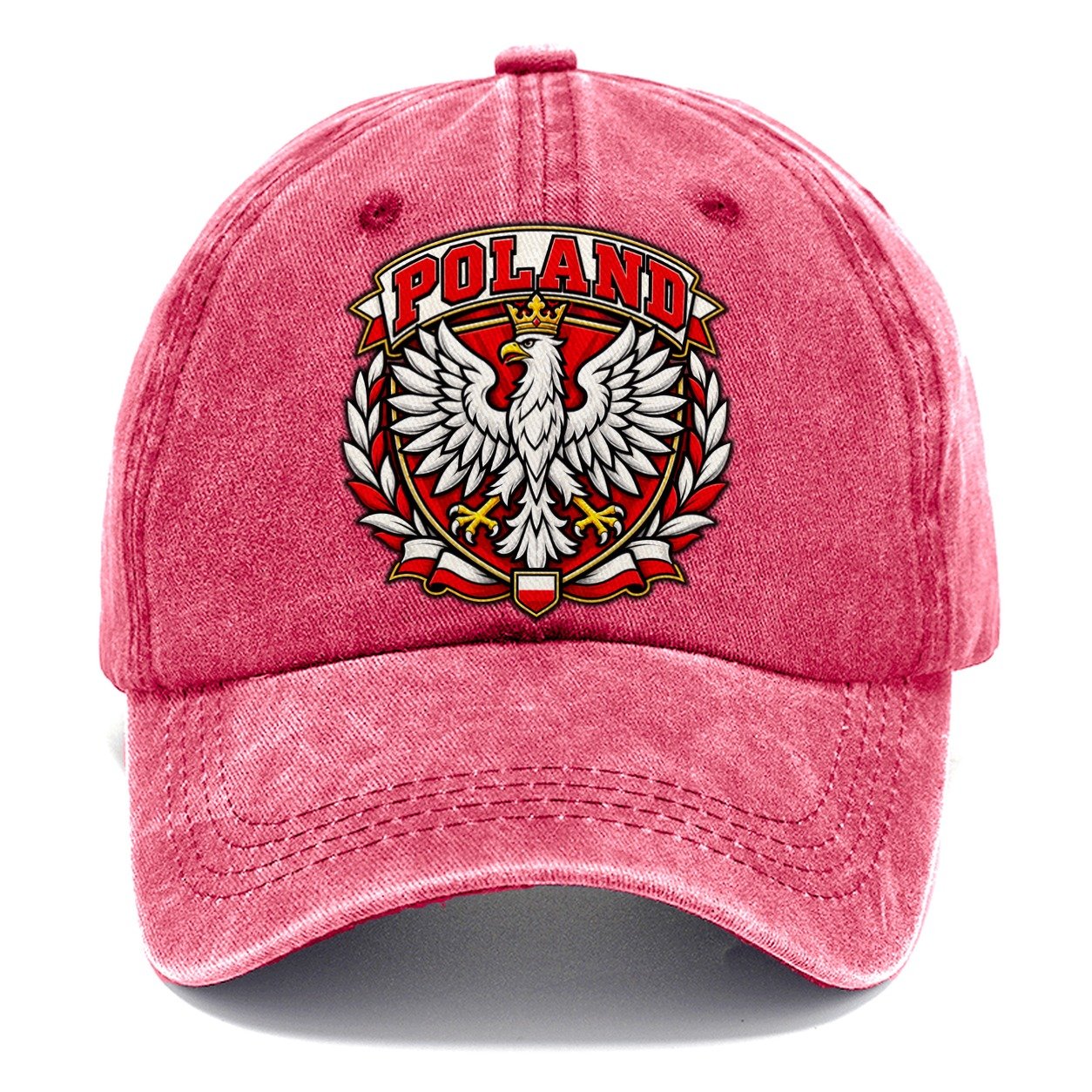 Poland Retro Badge Country Logos Classic Cap – Pomegranate Blush