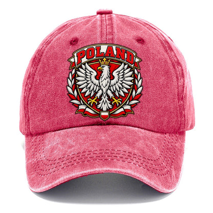 Poland Retro Badge Country Logos Classic Cap – Pomegranate Blush