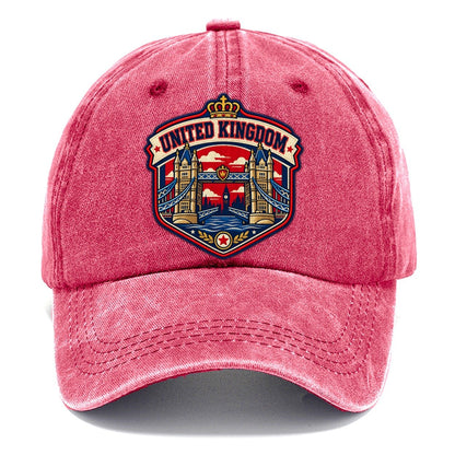 United Kingdom Retro Badge Country Logos Classic Cap – Pomegranate Blush