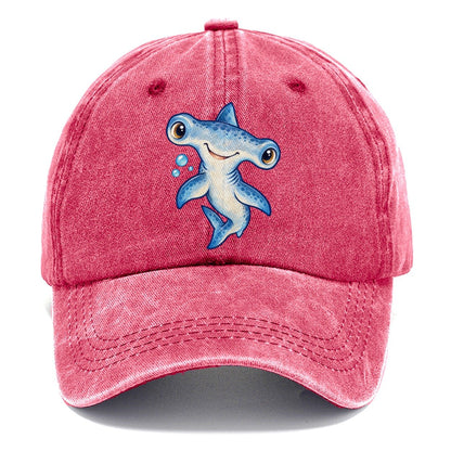 Hammerhead Shark Curious Tilt Sea Sprite Classic Cap – Pomegranate Blush