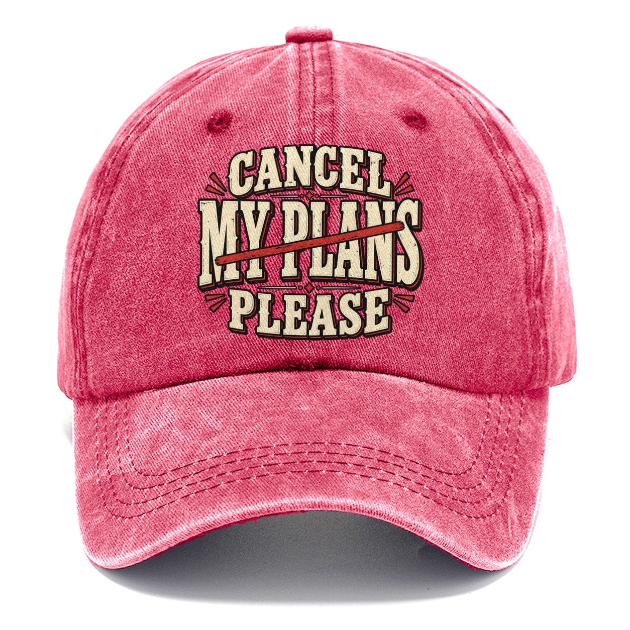 Cancel My Plans Please American Wit Classic Cap – Pomegranate Blush