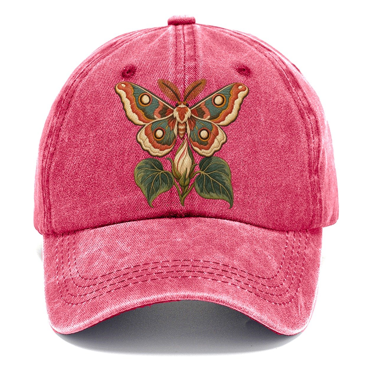 Silk Moth Moonflower Rest Gentle Wild Classic Cap – Pomegranate Blush