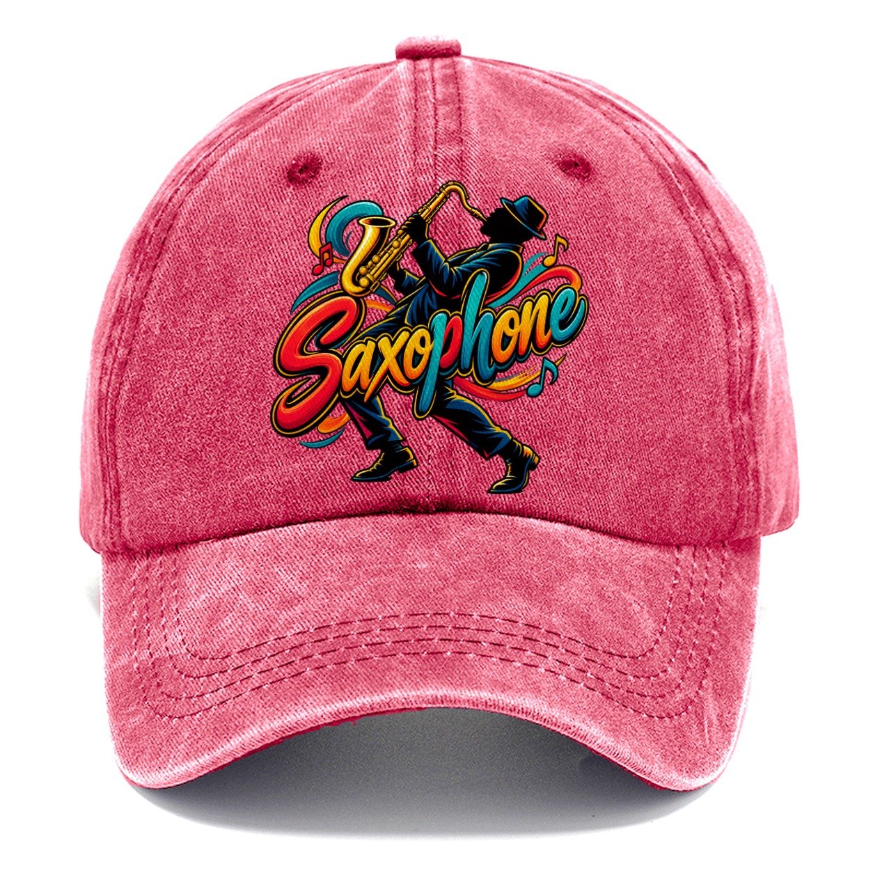 Saxophone Wordmark Music Instruments Classic Cap – Pomegranate Blush