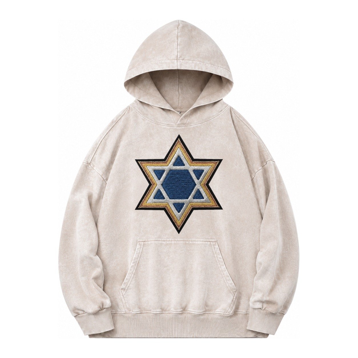 Star Of David Vintage Washed Hoodie – Off White