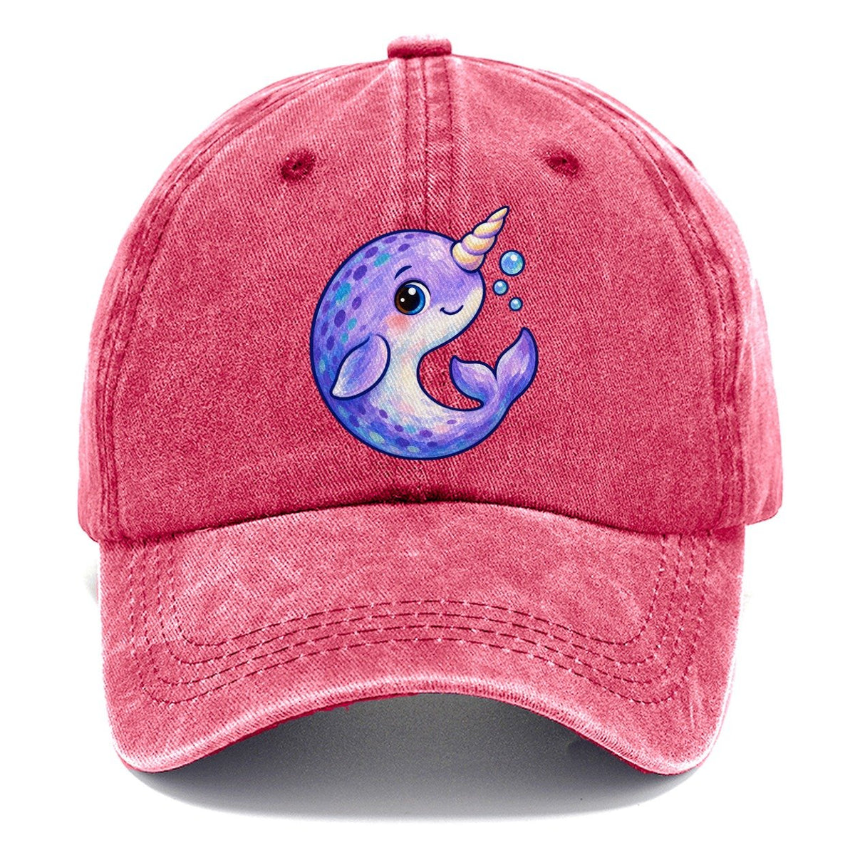 Narwhal Crescent Curl Sea Sprite Classic Cap – Pomegranate Blush