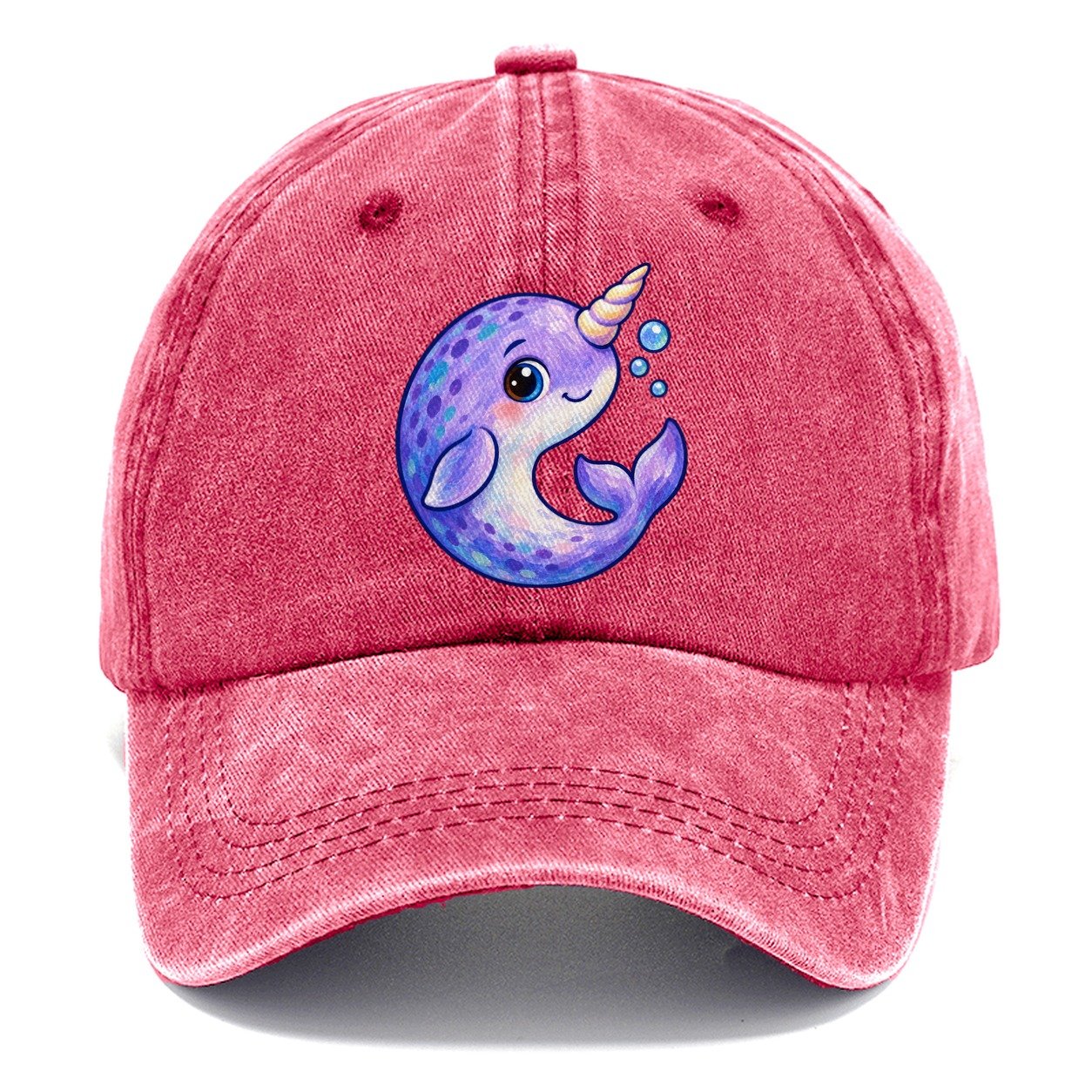 Narwhal Crescent Curl Sea Sprite Classic Cap – Pomegranate Blush