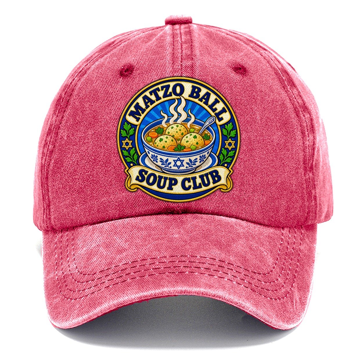 Matzo Ball Soup Club Judaism Heritage Classic Cap – Pomegranate Blush