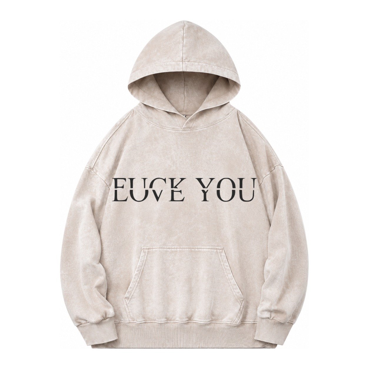 Fuck Love You Vintage Washed Hoodie – Off White