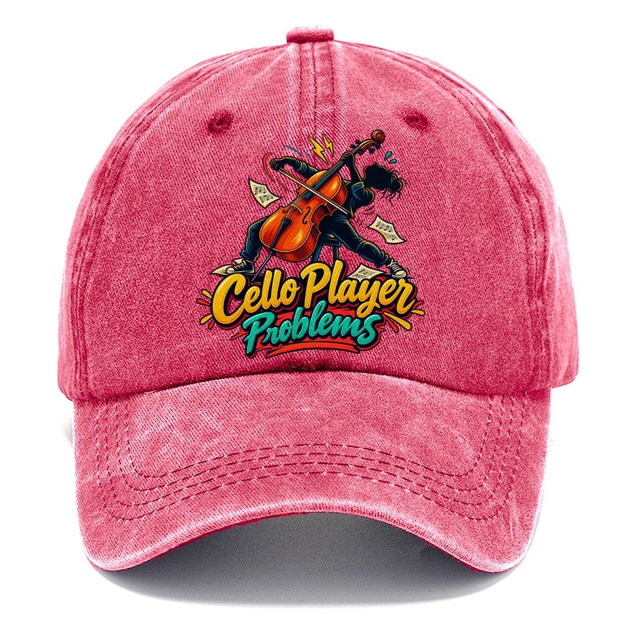 Cello Player Problems Music Instruments Classic Cap – Pomegranate Blush