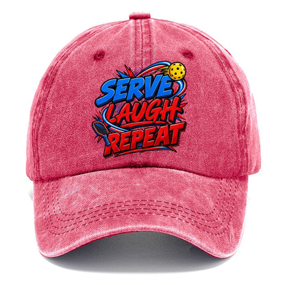 Serve Laugh Repeat Pickleball Life Classic Cap – Pomegranate Blush
